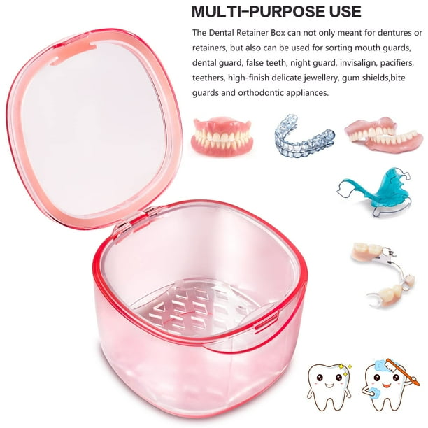 Denture Bath Case, NoLeak Denture Case Retainer Cleaning Box, Mouth