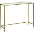 thumbnail image 1 of Boutique Home Modern Tempered Glass Console Table with Golden Metal Frame, 1 of 7