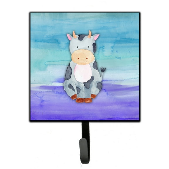 Carolines Treasures BB7412SH4 Cow Watercolor Leash or Key Holder Single Hook multicolor