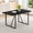 Black, variant on Dining Table 55 Inch, Minimalist Retro Rectangular Table with Black Textured Top and Inset Metal Legs for Kitchen Dining Living Room Workspace