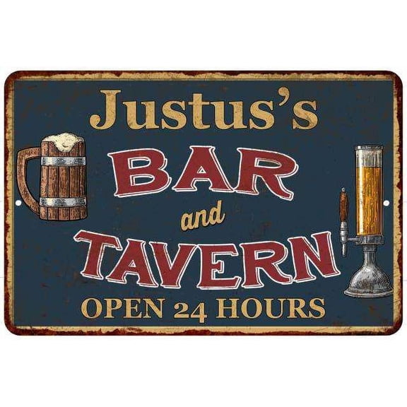 Justus's Green Bar & Tavern Rustic Sign 8 x 12 High Gloss Metal 208120047610
