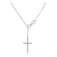 thumbnail image 2 of 18k Gold  Sterling Silver Infinity Cross Lariat Necklace, 2 of 4