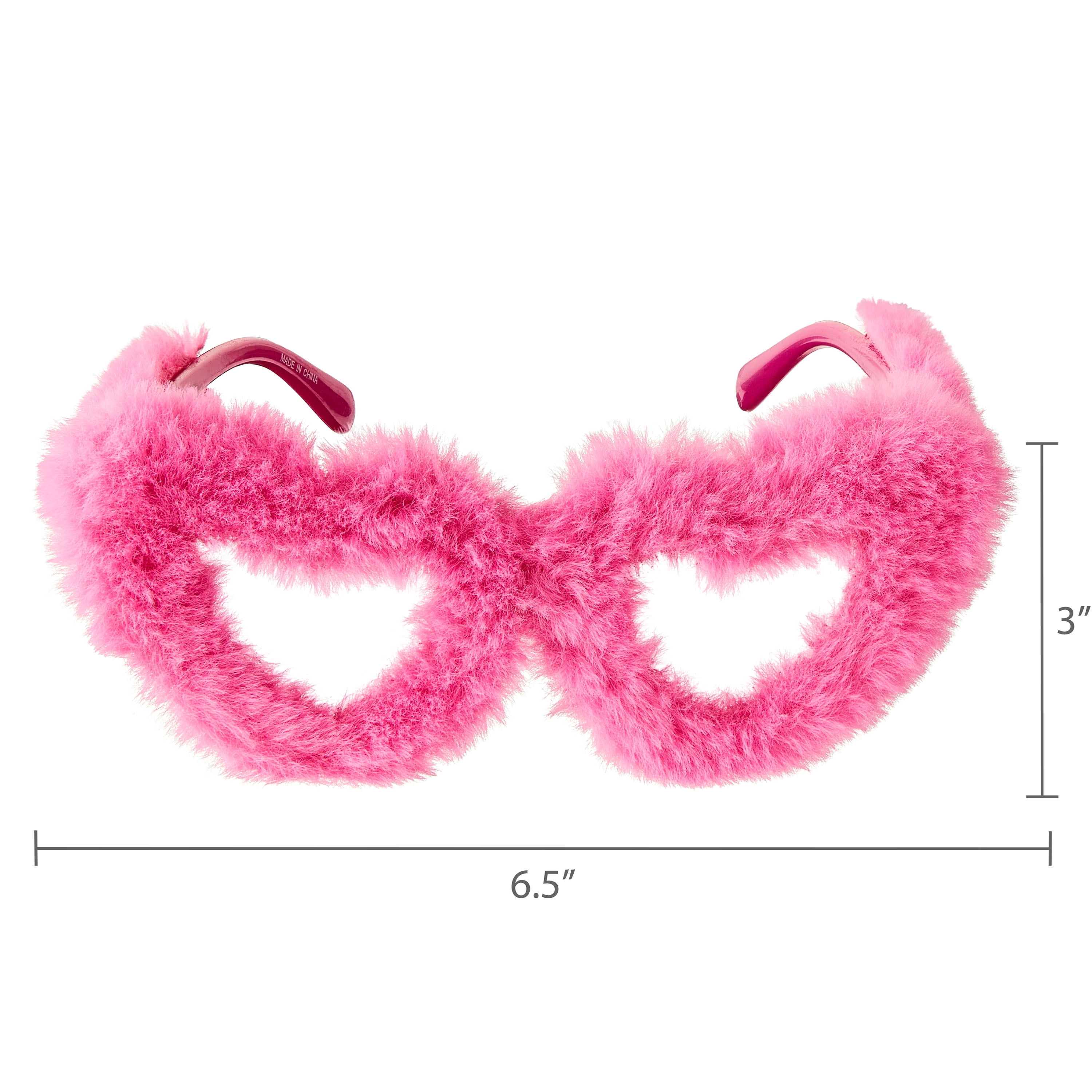 Pink Fur Heart Party Glasses, by Way To Celebrate