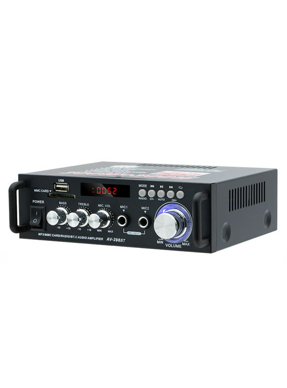 SSBSM Power Amplifier, Bluetooth-Compatible, 2.0 Channel, 60Wx2, USB/SD/RCA/MIC/FM Input, HiFi, 300W Peak Sound Amplifier, Home Supply (1 Set)