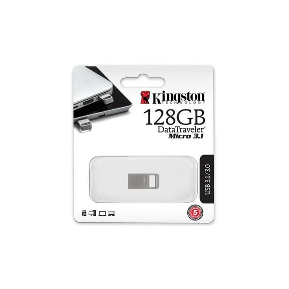Kingston DataTraveler Micro 3.1 128GB USB 3.1 Gen 1 Flash Drive