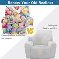 thumbnail image 4 of HELLHERO 4 Pieces Easter Bunny Eggs Print Recliner Chair Covers, Brushed Recliner Cover Non Slip Side Storage Pocket Recliner Slipcovers for Home Living Room, 4 of 8