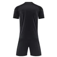 thumbnail image 3 of Vornjynx Boys Active Outfits 2 Piece Short Sleeve Crew Neck T-Shirt and Shorts Kids Summer Football Sports Activewear Black Size 13, 3 of 6