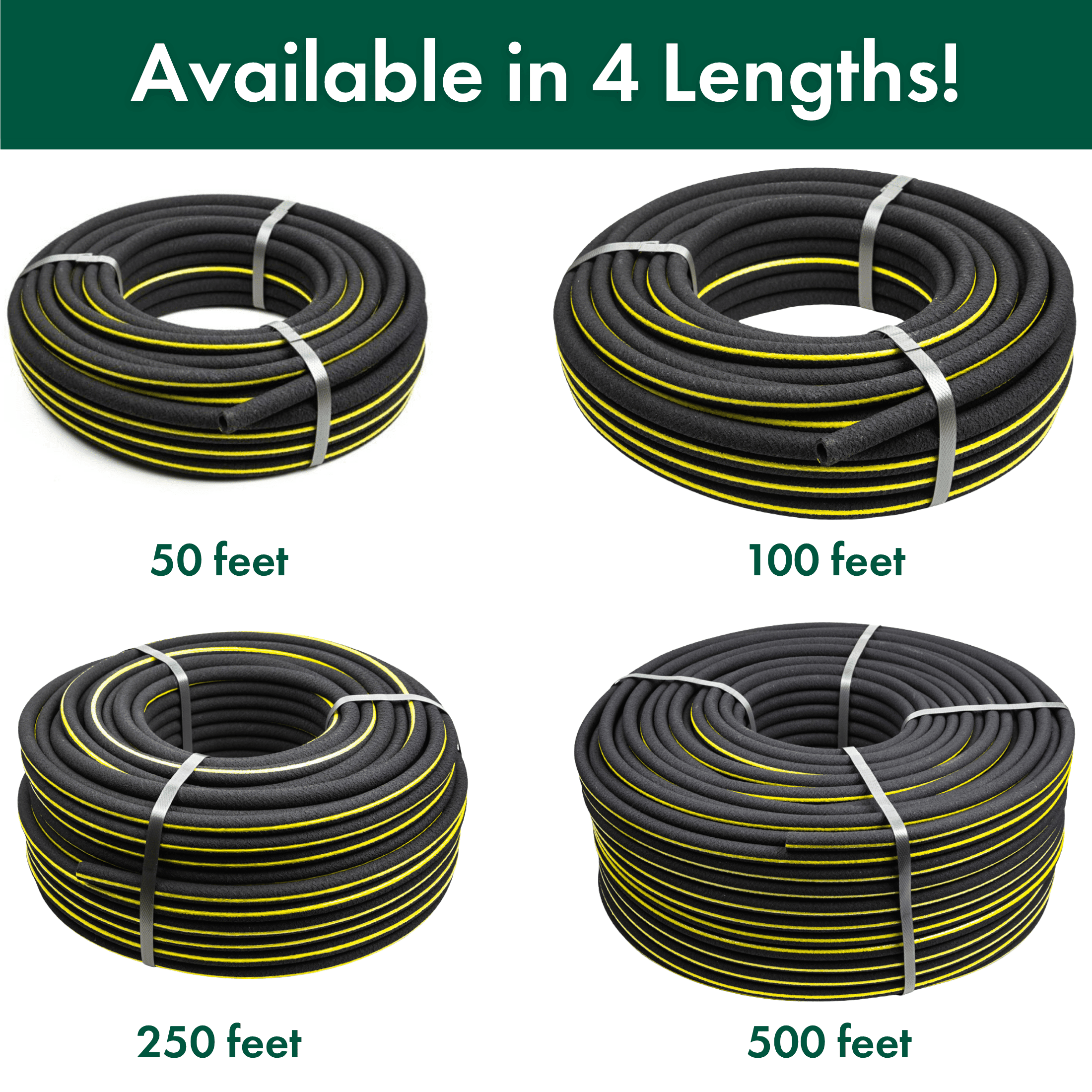 Eaton Brothers Bulk Soaker Hose, 100 ft, 3/8 inch Recycled Rubber Garden Watering Hose, No Ends, Cut-to-Length
