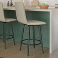 thumbnail image 5 of Amisco Watson 26 In. Swivel Counter Stool - Beige Fabric / Black Metal, 5 of 9