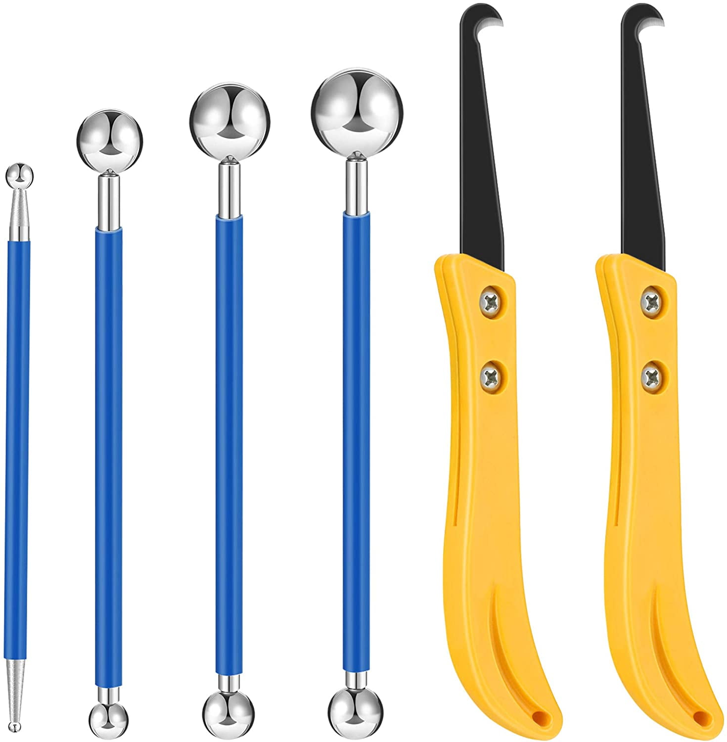 6 Pieces Caulking Tool Kit 4 Metal Ball Tile Caulk Finishing Tools