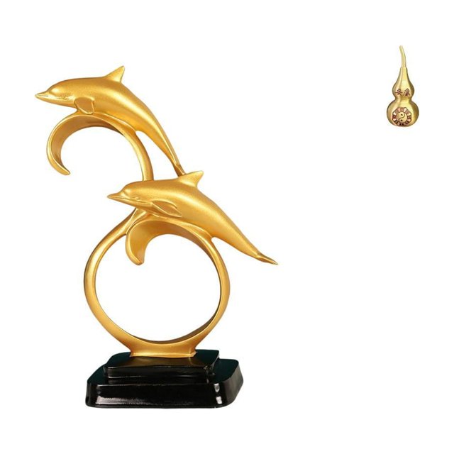 Figura de delfín,Colección de adornos de escritorio con figuras de delfines,Estatua decorativa moderna para el hogar,artesanías artísticas,Escultura de tortuga marina,Estatua de calabaza de