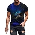 thumbnail image 3 of DDAPJ pyju Mens Mardi Gras Shirts Short Sleeve Mask Graphic Printed Casual Workout T-Shirt Carnival Themed Print Crewneck Tee Tops Parade Celebration Tees X-Blue XXXXXXL, 3 of 4