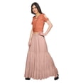 thumbnail image 2 of Moomaya Printed Rayon Cold Shoulder Crop Top And Skirt Ethnic Set For Women, 2 of 6