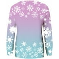thumbnail image 4 of Uootdi Christmas Sweatshirts for Women Gift Christmas Trees Snowflake Snowman Reindeer Sequined Print Blouse Long Sleeve T Shi rts for Women, 4 of 5