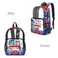 thumbnail image 2 of FKELYI USA Flag 250th Anniversary Star Print Clear Backpack for Elementary Student See Through School Bookbag 17 Inch Transprent Schoolbag Travel Bags Casual Daypack for Teens, 2 of 7