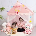 thumbnail image 5 of Kids Tent Play Tents for Toddler Large Pink Girls Princess Playhouse Castle with Windows Clouds and Ball Lights for Children Indoor and Outdoor Games 47.2" L x 39.4" W x 51.2" H, 5 of 8