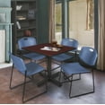 thumbnail image 2 of Regency Kobe 36 in. Square X-Base Breakroom Table- Mahogany, 4 Zeng Stack Chairs- Blue, 2 of 8