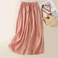 thumbnail image 2 of CAIXIA Womens Plus Size Wide Leg Pants Elastic High Waist Casual Palazzo Pants Lounge Trouser with Pockets, 2 of 5