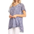 thumbnail image 4 of Sakkas Charolette Embroidery And Seqiun Accents Blouse - Purple - One Size, 4 of 6