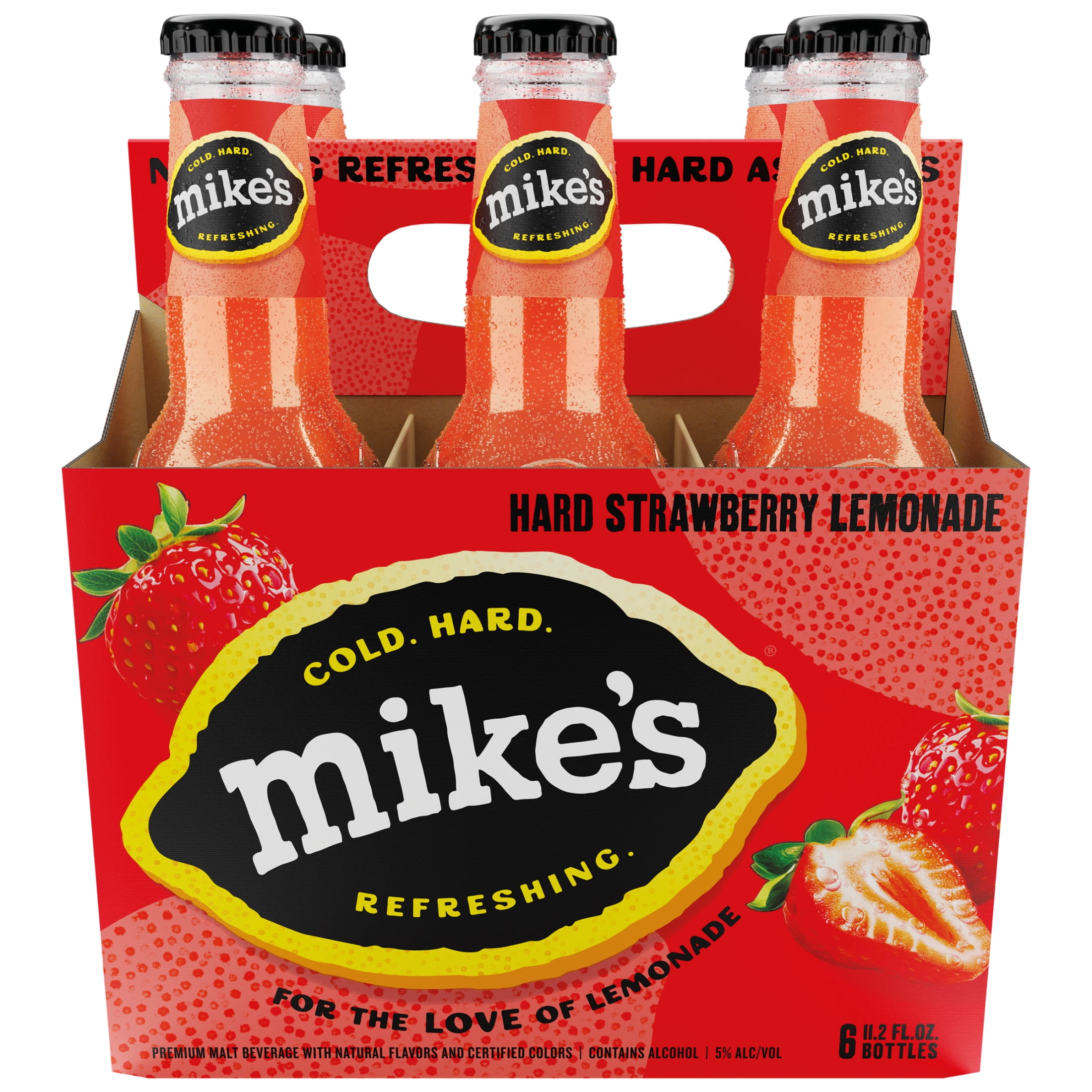 Mike's Hard Lemonade Strawberry, 6 Pack, 11.2 fl oz Bottles, 5% ABV