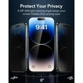 thumbnail image 2 of Apple iPhone 14 Pro Privacy Screen Protector, Anti-Spy, 2-Pack Shatterproof Tempered Glass Film 6.1", 2 of 7