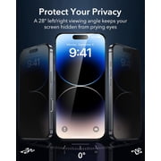 Apple iPhone 14 Pro Privacy Screen Protector, Anti-Spy, 2-Pack Shatterproof Tempered Glass Film 6.1