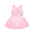 thumbnail image 4 of Alvivi Kids Girls Glitter Sleeveless Ballet Dance Dress Leotard with Tutu Skirt Ballerina Dancewear Pink 16, 4 of 5