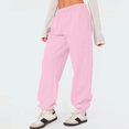 thumbnail image 6 of Women's Sweatpants High Waist Drawstring Sweat Pants Baggy Athletic Pants with Pockets Pink XL, 6 of 6