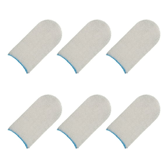 Uxcell Mobile Gaming Finger Sleeve Controller Finger Thumb Sleeve Finger Gloves White/Blue, Glass Silver Fiber, 6pcs