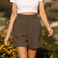 thumbnail image 4 of GUACER Shorts for Women Elastic Waisted Pleated Dressy Shorts with Pockets Casual Loose Wide Leg Shorts, 4 of 6