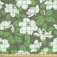 thumbnail image 2 of Ambesonne Floral Fabric by the Yard Upholstery, Magnolia Flower Branches, 1 Yard, Green Brown and Multicolor, 2 of 5