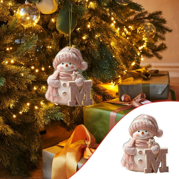 26 English Letter Christmas Ornament Christmas Tree Decoration 2D Acrylic Decoration Car Rearview Mirror Ornament