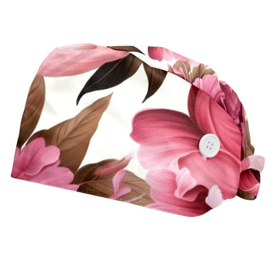 Working Cap with Button for Man & Women, 2 Pcs Peony Hats