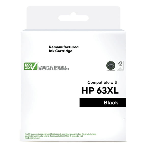Remanufactured HITOUCH BUSINESS SERVICES Black High Yield Ink Cartridge Replacement for HP 63XL