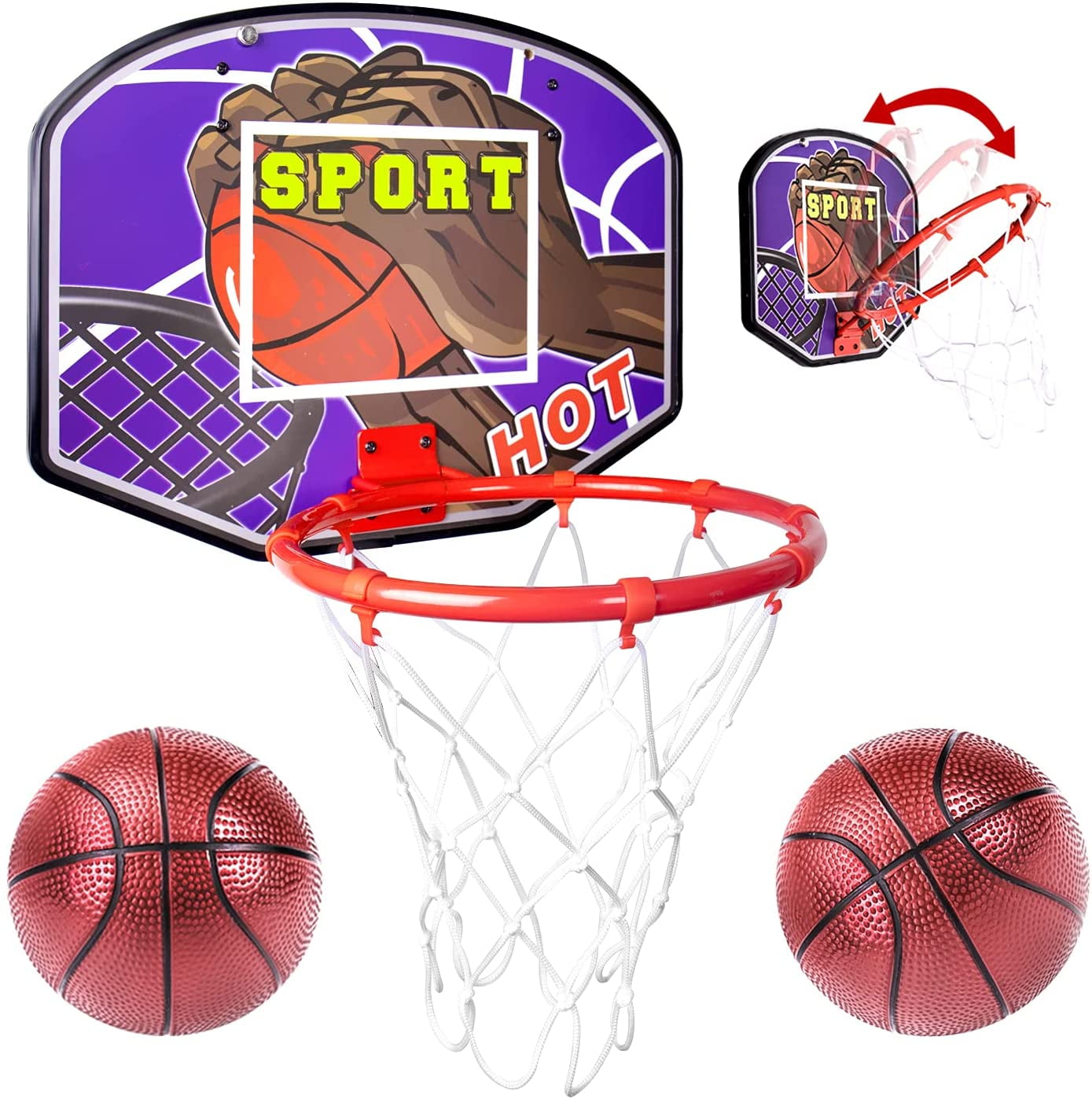 4 5 6 7 9 10 year Old Boy Toys Over The Door Mini Basketball Hoop With Rebounder 