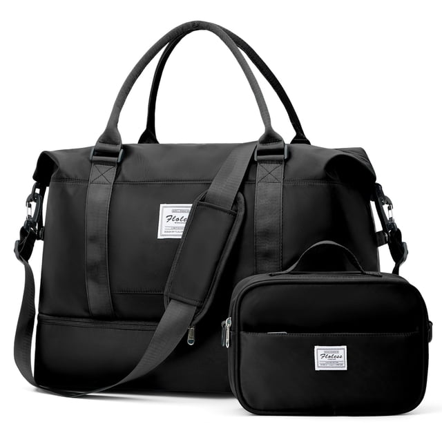 Bolsa de viaje Sunmop Weekender Bag con compartimento para zapatos, 30 litros, color negro