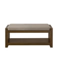 thumbnail image 4 of Updated 40" Accent Bench with Lower Shelf Shoe Rack, Padded Seating Bench for Living Room, Modern Compact Bed End Bench with Storage for Bedroom Seating, Removable Cushion, 40"W- Linen, 4 of 7