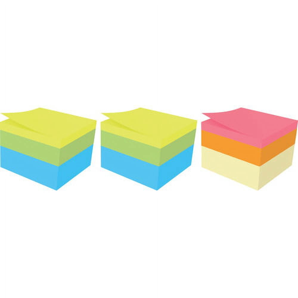 Post-it Adhesive Square Sticky Notes, 2" x 2", Green Wave, 3 Pads