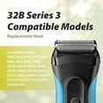 thumbnail image 2 of 2-Pack 32B Electric Shaver Replacement Heads for Series 3, Compatible with 320, 330, 340, 350CC Series Electric, Black, 2 of 7