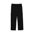 thumbnail image 4 of ZOYOEN Girls Sweatpants with Pockets- Drawstring Baggy Casual Wide Leg Cargo Pants Black Size 8 Years, 4 of 7