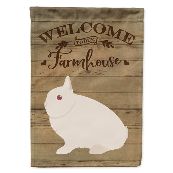 Caroline's Treasures CK6908CHF Hermelin Rabbit Welcome Flag Canvas House Size , Large, multicolor