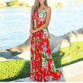 thumbnail image 4 of Lilgiuy Women Sleeveless Bohemian V-Neck Sling Printing Floral Beach Long Dresses, 4 of 6