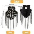 thumbnail image 2 of 1 Pair Iron Shoulder Epaulet with Tassel and Rivets Detachable Punk Style Shoulder Badge Gunmetal Tassel Epaulette with Pin for Man Woman Leather Jacket Windbreaker Coat, 2 of 9