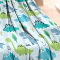 thumbnail image 3 of LightBlue Cartoon Dinosaurs Trees Pattern Blanket,Comfortable Soft Flannel Throw Blanket,All Season,Warm Lightweight Blankets for Sofa Bed Couch Living Room Chair,30"x40", 3 of 4