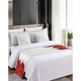 thumbnail image 4 of Xipuska Red Marble Crack Bed Runners for Cal King Size Bed, Decorative Bed Throws for Foot of Bed, Modern Abstract Geometric Texture Bed Runner Sofa Throw Bedding Scarf Slipcover for Bedroom, 4 of 6