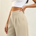 thumbnail image 4 of ClodeEU Women's High Waist Pleated Wide Leg Dress Pants, Casual Loose Trousers With Pockets ,Women's Plus L, 4 of 6