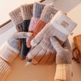 thumbnail image 5 of Guantes de invierno elásticos con pantalla táctil para mujer y niña, manoplas de punto suaves y cálidas, guantes de copo de nieve para mujeres y hombr, 5 of 5