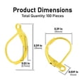 thumbnail image 2 of Mandala Crafts Earring Clasps - Leverback Earring Hooks - Earring Lever Back with Open Loop French Wire Earring Backs Finding for Earrings Jewelry Making Gold 10 X 15mm, 2 of 6