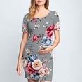 thumbnail image 2 of Taqqpue Women's Maternity Dress Short Sleeve Crew Neck Bodycon Wedding Guest Pregnancy Dresses Printed Fitted Stretch Maternity Clothes Summer Boho Baby Shower Photoshoot, 2 of 6