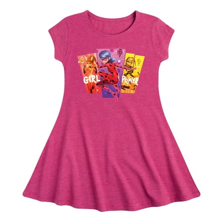 

Miraculous Lady Bug and Cat Noir - Girl Power - Toddler And Youth Girls Fit And Flare Dress